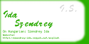 ida szendrey business card